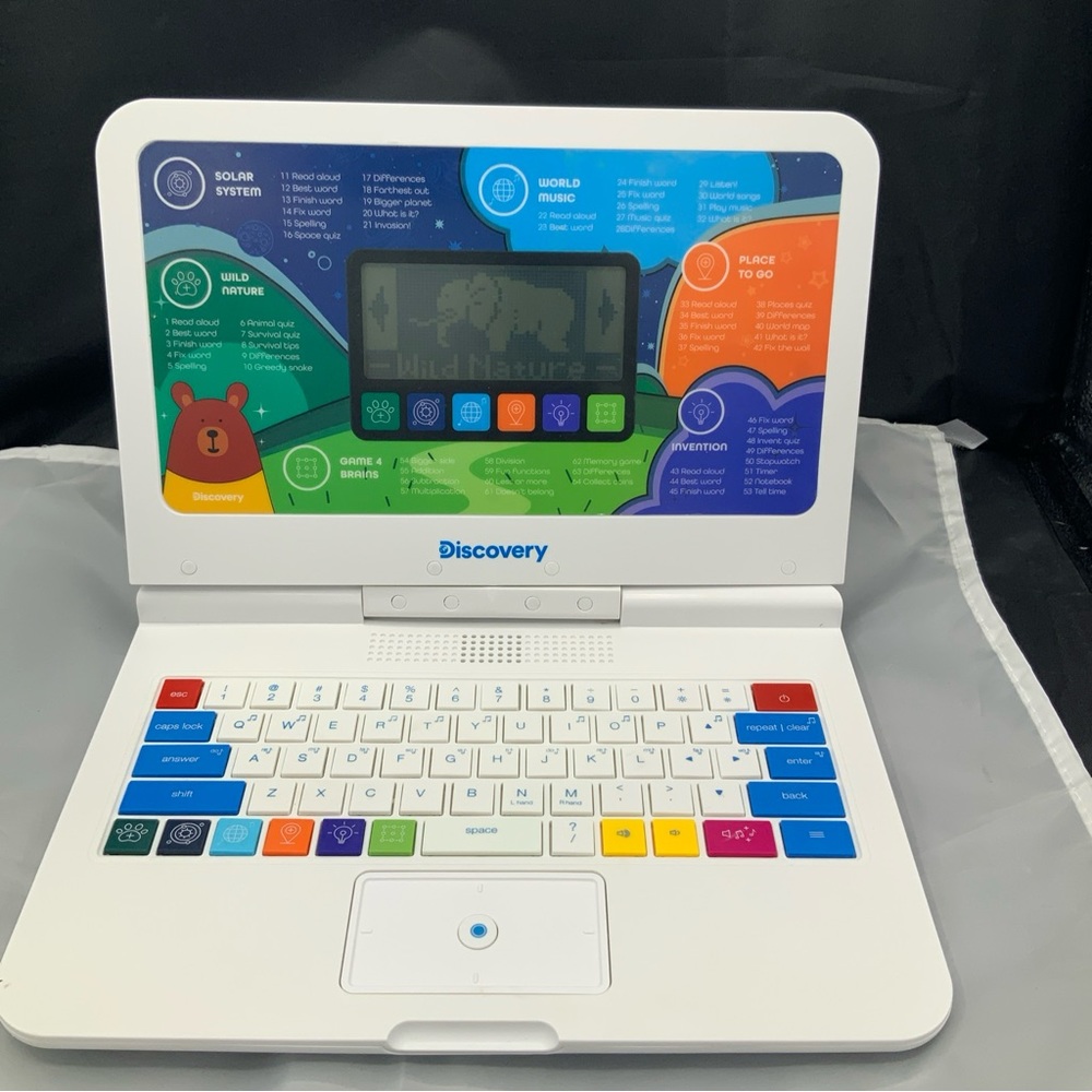 Discovery Kids Toy Computer Laptop Swivel White